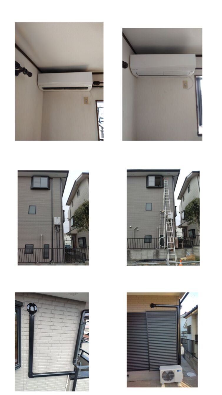 富士見市針ヶ谷　エアコン７台工事